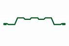 Металлический штакетник односторонний фигурный RAL 6005 зеленый мох 1,7 м
